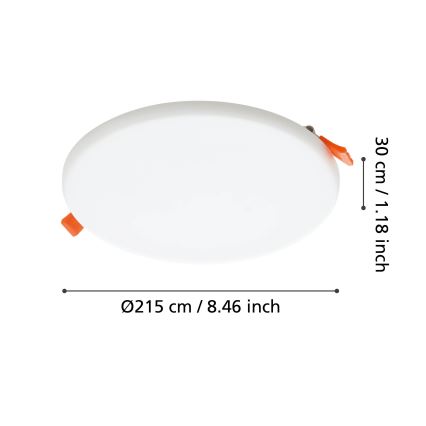 Eglo - Hangende LED Badkamer plafond verlichting LED/18W/230V diameter 21,5 cm IP65