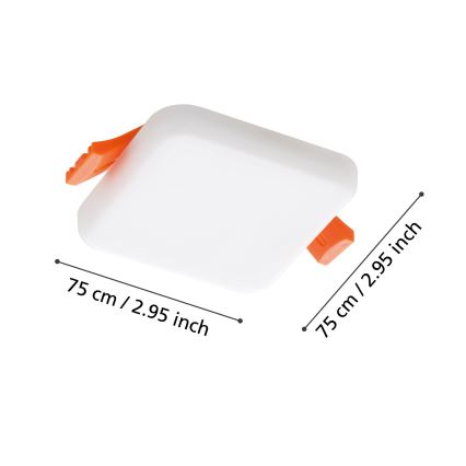 Eglo - Hangende LED Badkamer plafond verlichting LED/4,5W/230V 7,5x7,5 cm IP65