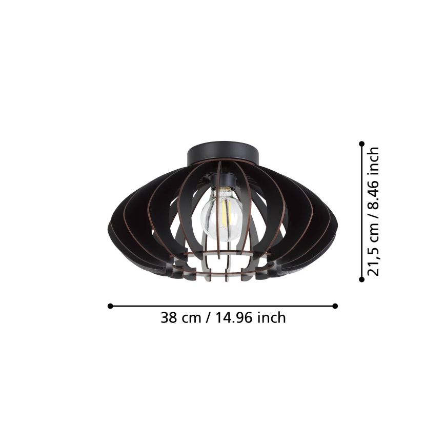 Eglo - Plafondlamp 1xE27/40W/230V diameter 38 cm zwart