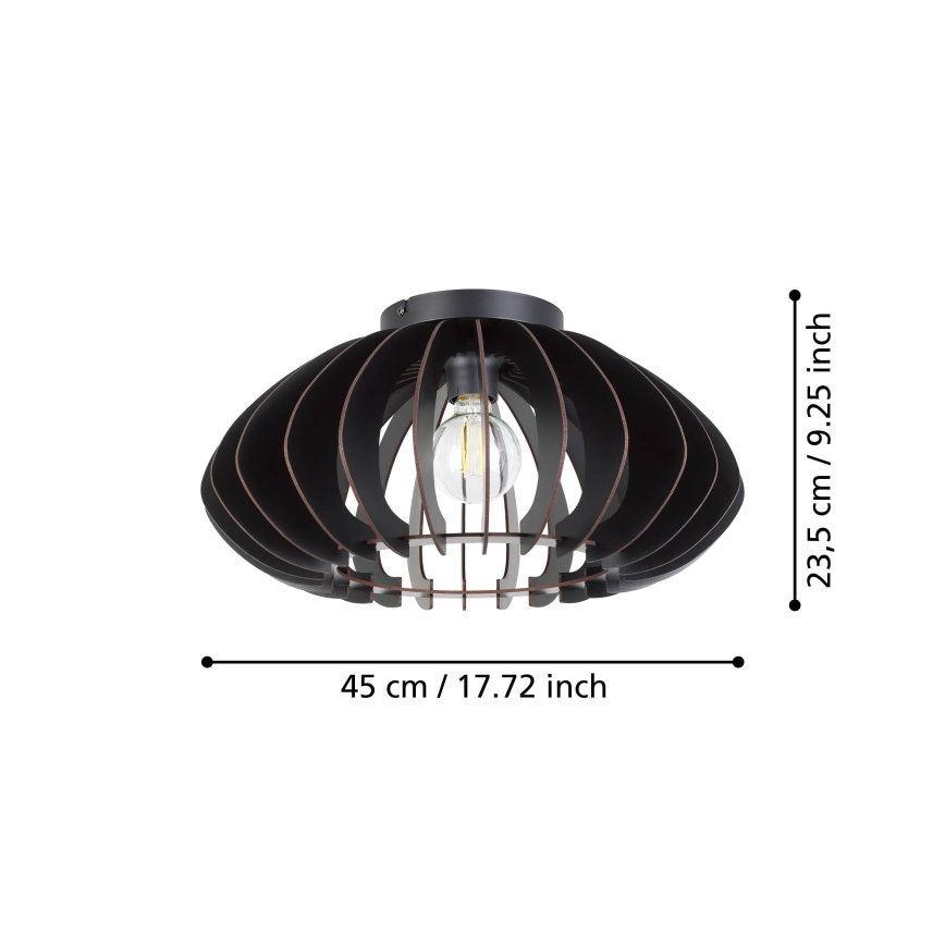 Eglo - Plafondlamp 1xE27/40W/230V diameter 45 cm zwart