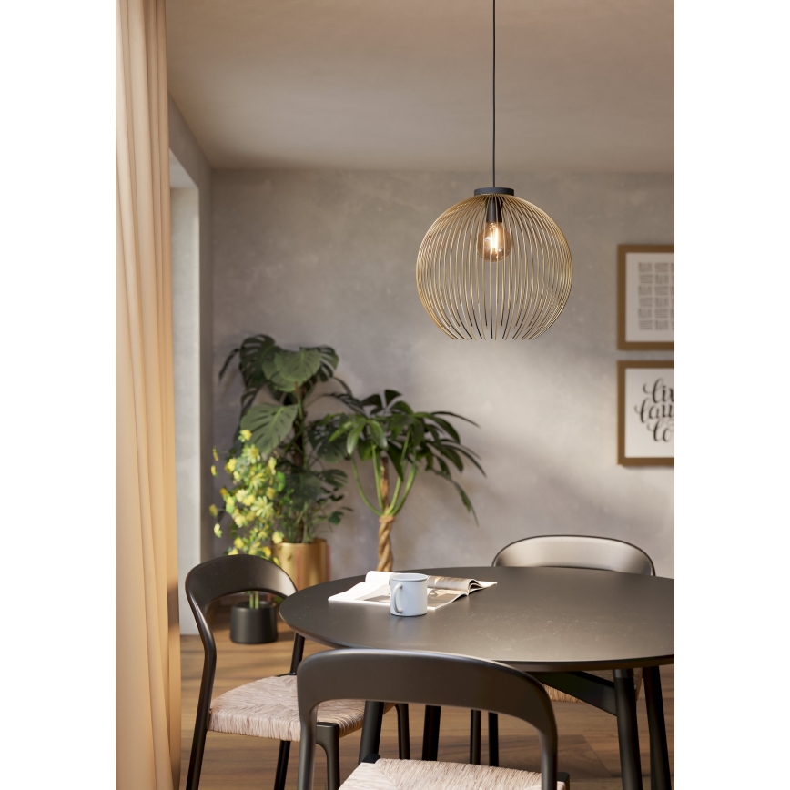 Eglo - Hanglamp aan een koord 1xE27/40W/230V goud