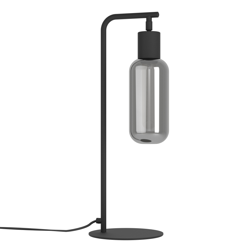 Eglo - Lampe de table 1xE27/4W/230V noir/verre fumé