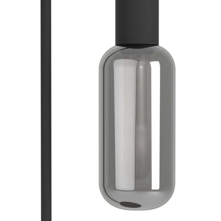 Eglo - Lampe de table 1xE27/4W/230V noir/verre fumé