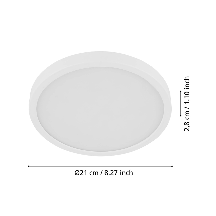 Eglo - LED plafondlamp met sensor FUEVA LED/17W/230V 3000K ø  21cm diam. 21 cm