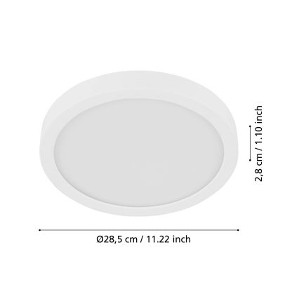 Eglo - LED-plafondlamp met bewegingssensor FUEVA LED/17W/230V 3000K Ø 28,5 cm (diam. 28,5 cm)
