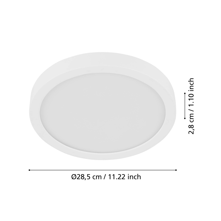 Eglo - LED Plafondlamp met sensor FUEVA LED/17W/230V 3000K ø 28,5 cm