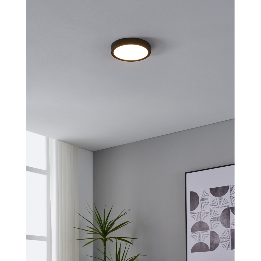 Eglo - LED Plafondlamp met sensor LED/17W/230V 3000K zwart
