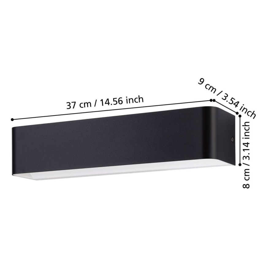 Eglo - LED wand verlichting LED/12W/230V 3000K zwart