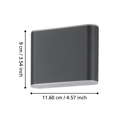 Eglo - Applique murale extérieure 2xLED/2,9W/230V 3000K/4000K/6500K IP65