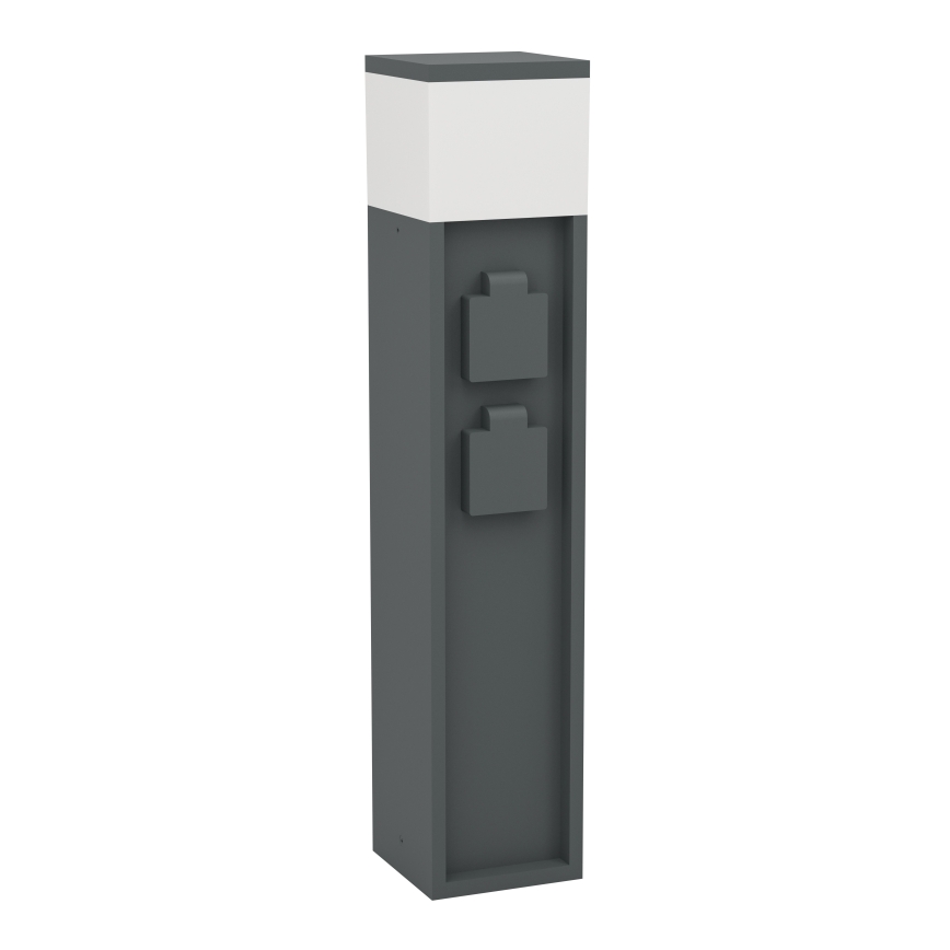 Eglo - Buitenlamp met 2 stopcontacten 1x E27/25W/230V IP54 antraciet