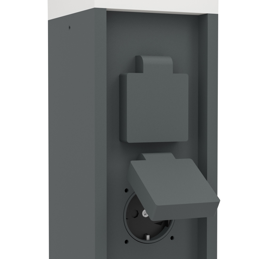 Eglo - Buitenlamp met 2 stopcontacten 1x E27/25W/230V IP54 antraciet