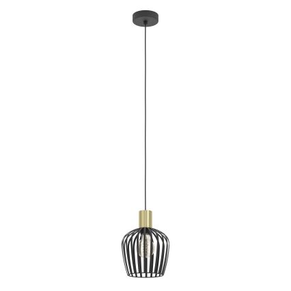 Eglo - Hanglamp aan een koord 1xE27/40W/230V zwart/goud