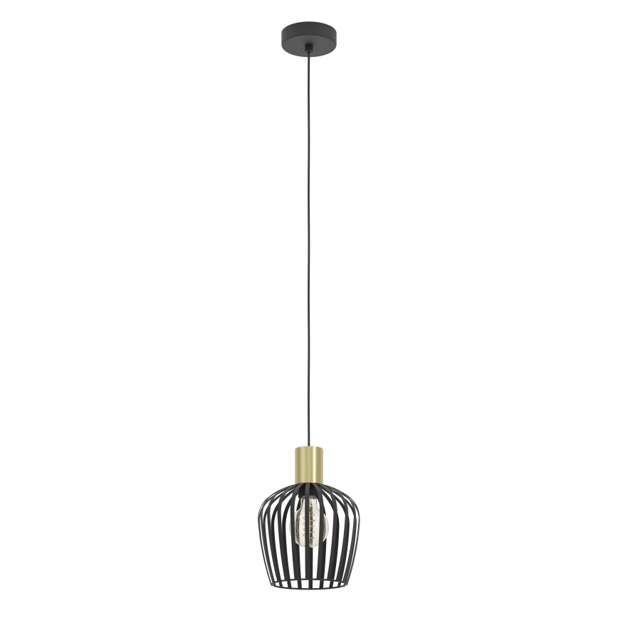 Eglo - Hanglamp aan een koord 1xE27/40W/230V zwart/goud