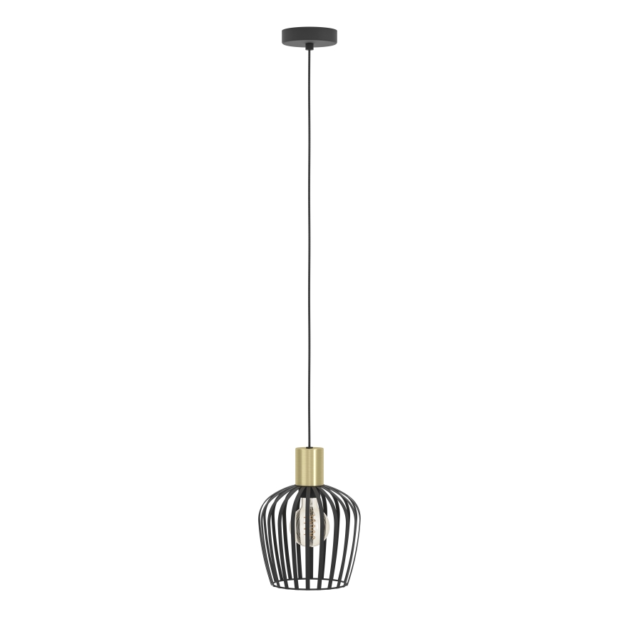 Eglo - Hanglamp aan een koord 1xE27/40W/230V zwart/goud