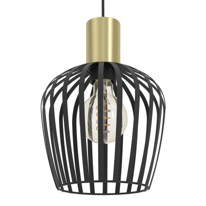 Eglo - Hanglamp aan een koord 1xE27/40W/230V zwart/goud