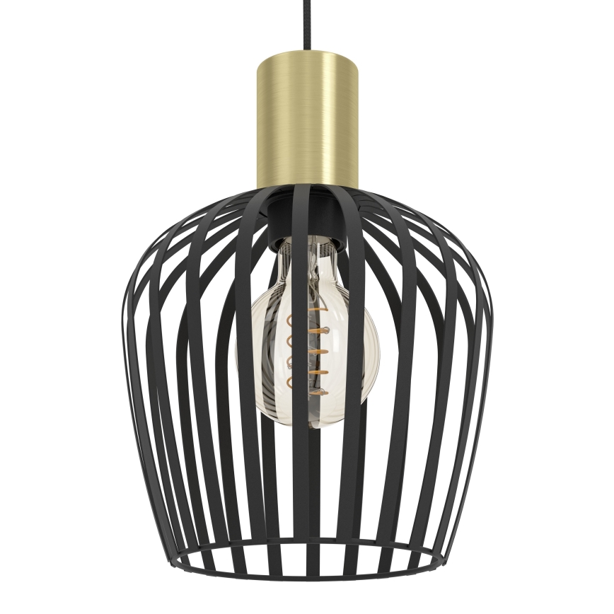 Eglo - Hanglamp aan een koord 1xE27/40W/230V zwart/goud