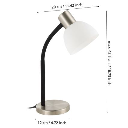 Eglo - Tafellamp 1xE14/25W/230V mat chroom