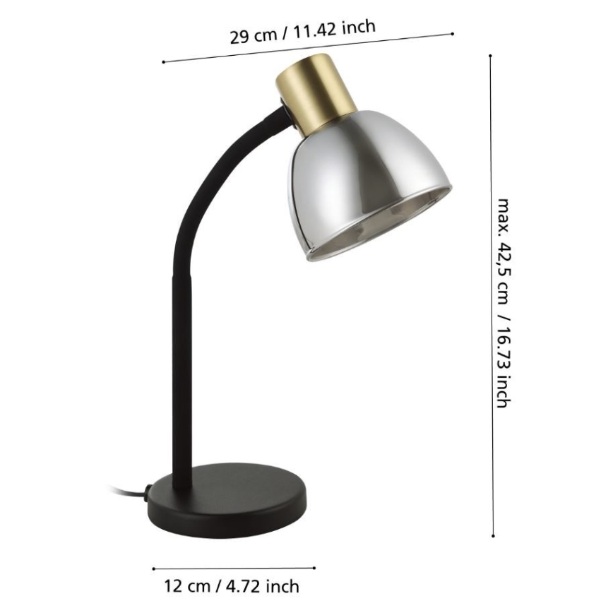 Eglo - Tafellamp 1xE14/25W/230V goud/zwart