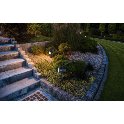 Eglo - Dimbare LED RGBW solarlamp, 3W/4,5V, IP44, zwart + afstandsbediening