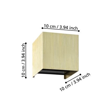 Eglo - Applique murale 2xLED/1,5W/230V 3000K doré
