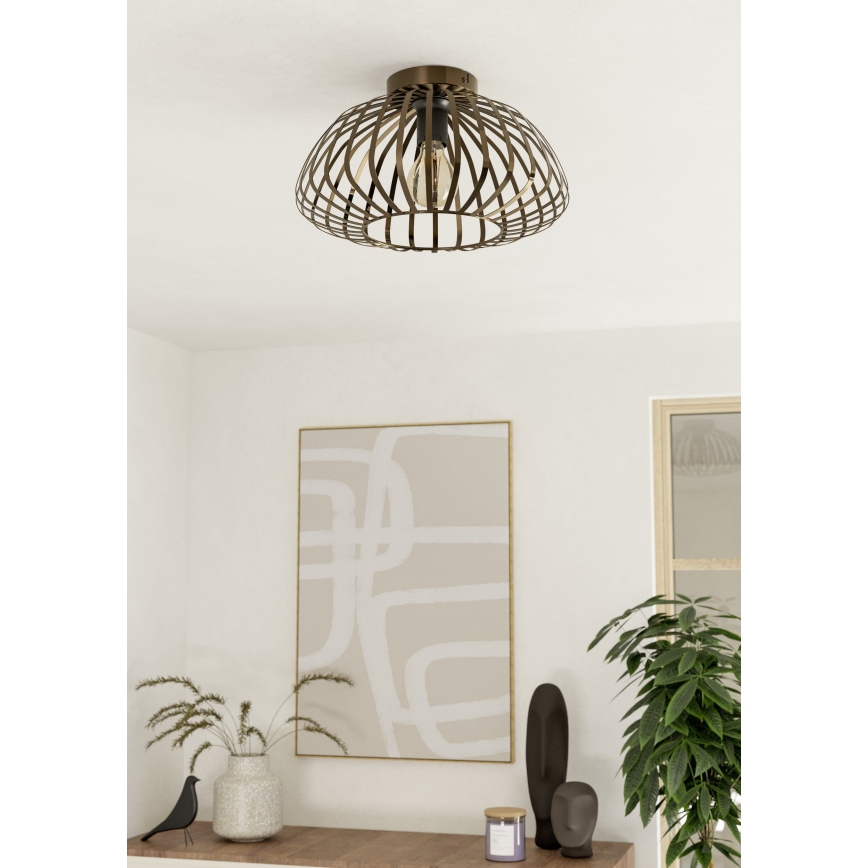 Eglo - Plafondlamp 1xE27/40W/230V Ø 38,5 cm bronskleurig