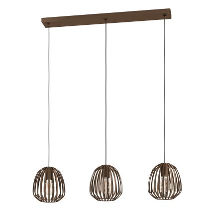 Eglo - Hanglamp met kabel 3xE27/40W/230V bronskleurig
