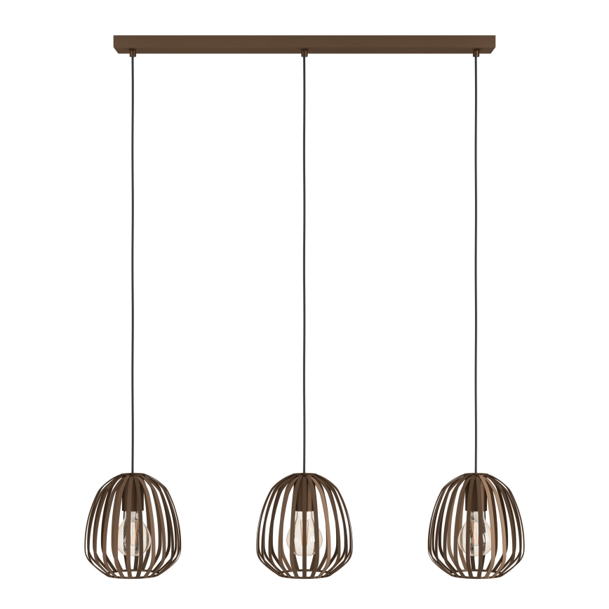 Eglo - Hanglamp met kabel 3xE27/40W/230V bronskleurig