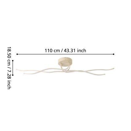 Eglo - LED-plafondlamp LED/37W/230V bruin