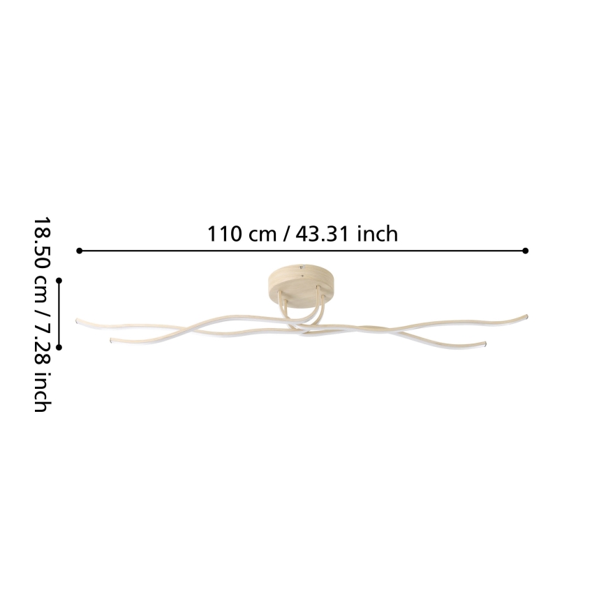 Eglo - LED-plafondlamp LED/37W/230V bruin