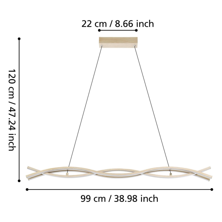 Eglo - Suspension LED sur câble LED/35W/230V beige