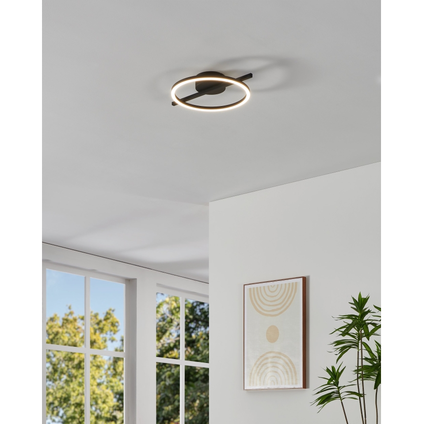 Eglo - LED RGBW Dimbare plafondlamp LED/17W/230V 2700-6500K zwart + afstandsbediening