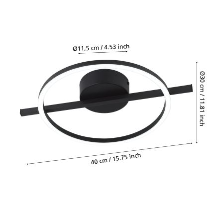 Eglo - LED RGBW Dimbare plafondlamp LED/17W/230V 2700-6500K zwart + afstandsbediening