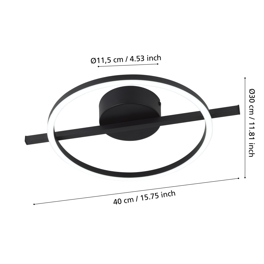 Eglo - LED RGBW Dimbare plafondlamp LED/17W/230V 2700-6500K zwart + afstandsbediening
