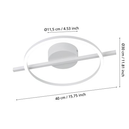 Eglo - Plafonier RGBW à intensité variable LED/17W/230V 2700-6500K blanc + télécommande