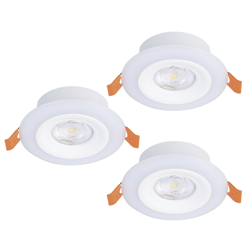 Eglo - Lot de 3 spots LED RGBW dimmables pour salle de bains, encastrés, LED/3,8W/230V 2700-6500K IP44 + télécommande