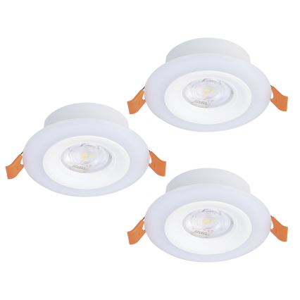 Eglo - Set van 3 dimbare RGBW LED-inbouwspots voor de badkamer LED/3,8W/230V 2700-6500K IP44 + afstandsbediening