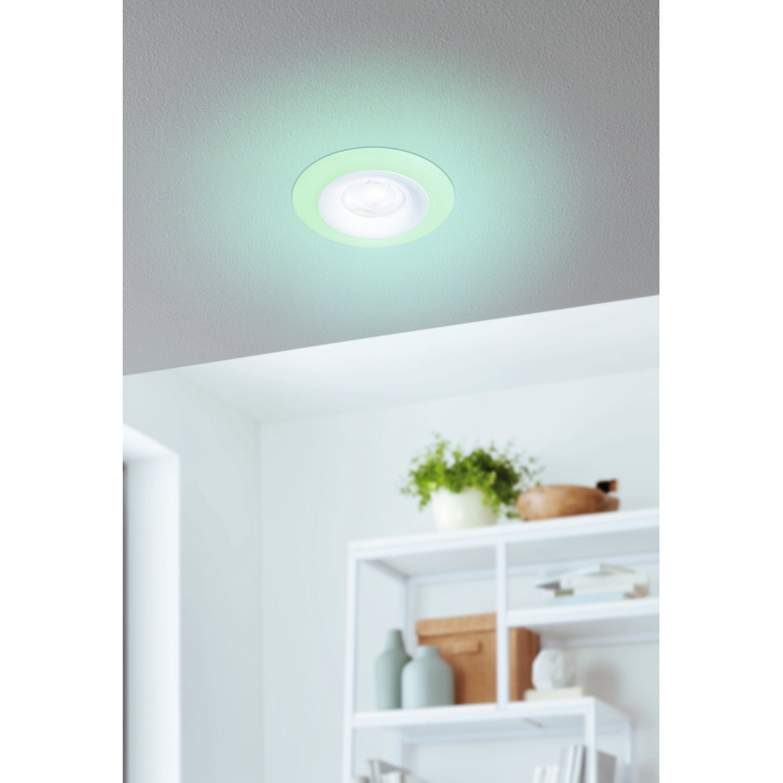Eglo - Set van 3 dimbare RGBW LED-inbouwspots voor de badkamer LED/3,8W/230V 2700-6500K IP44 + afstandsbediening