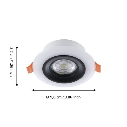 Eglo - Lot de 3 spots encastrables LED RGBW dimmables pour salle de bains LED/3,8 W/230 V/2700–6500 K/IP44 + télécommande