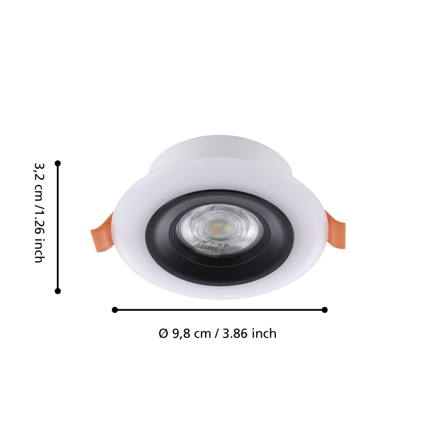 Eglo - Lot de 3 spots encastrables LED RGBW dimmables pour salle de bains LED/3,8 W/230 V/2700–6500 K/IP44 + télécommande