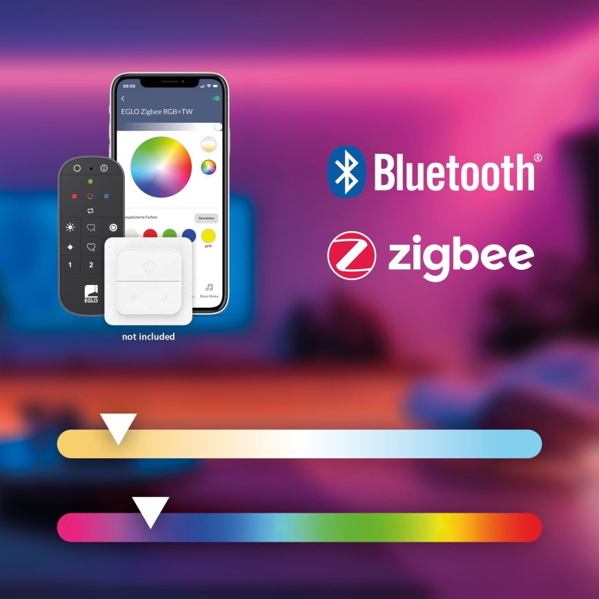 Eglo - LED RGBW Dimbare hanglamp aan een koord LED/3,7W/230V 2700-6500K zwart ZigBee