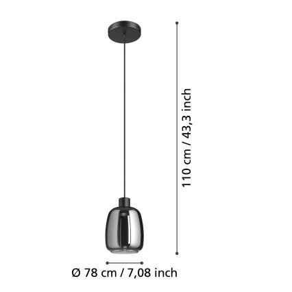 Eglo - LED RGBW Dimbare hanglamp aan een koord LED/3,7W/230V 2700-6500K zwart ZigBee