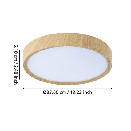 Eglo - Plafonnier salle de bain LED/14,6W/230V IP44 beige