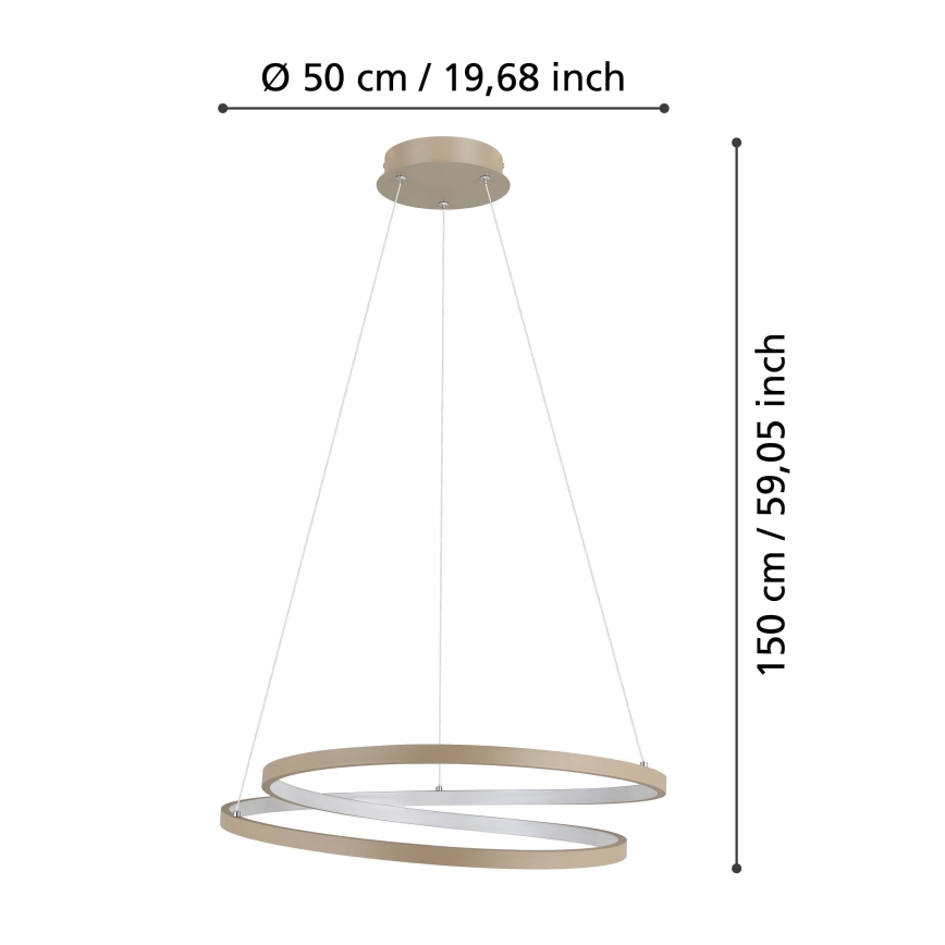 Eglo - Suspension filaire LED/36W/230V 3000K beige