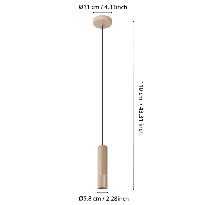 Eglo - LED Hanglamp aan een koord 1xGU10/5W/230V 3000K beige