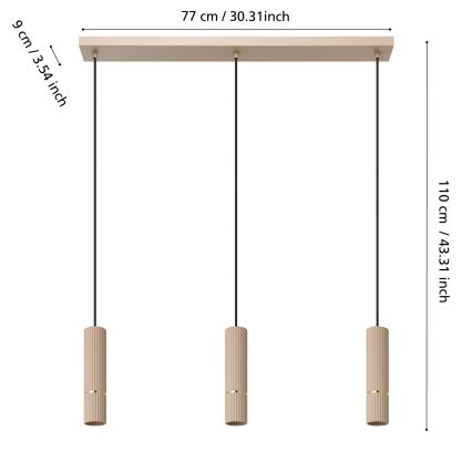 Eglo - Suspension filaire LED 3xGU10/5W/230V 3000K beige