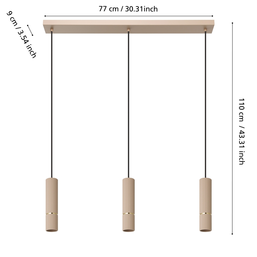 Eglo - Suspension filaire LED 3xGU10/5W/230V 3000K beige