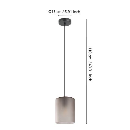 Eglo - Hanglamp aan een koord 1xE27/40W/230V grijs