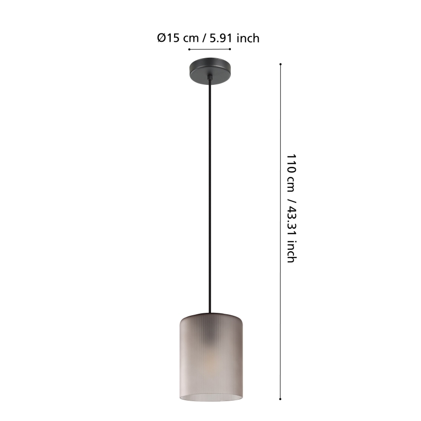 Eglo - Hanglamp aan een koord 1xE27/40W/230V grijs