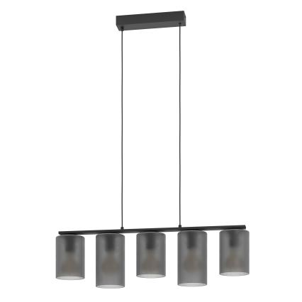 Eglo - Hanglamp aan een koord COLOMERA 5xE27/40W/230V grijs