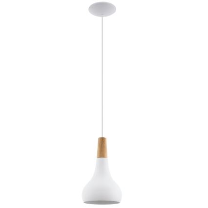 Eglo - Suspension sur câble 1xE27/60W/230V Ø 18 cm blanche